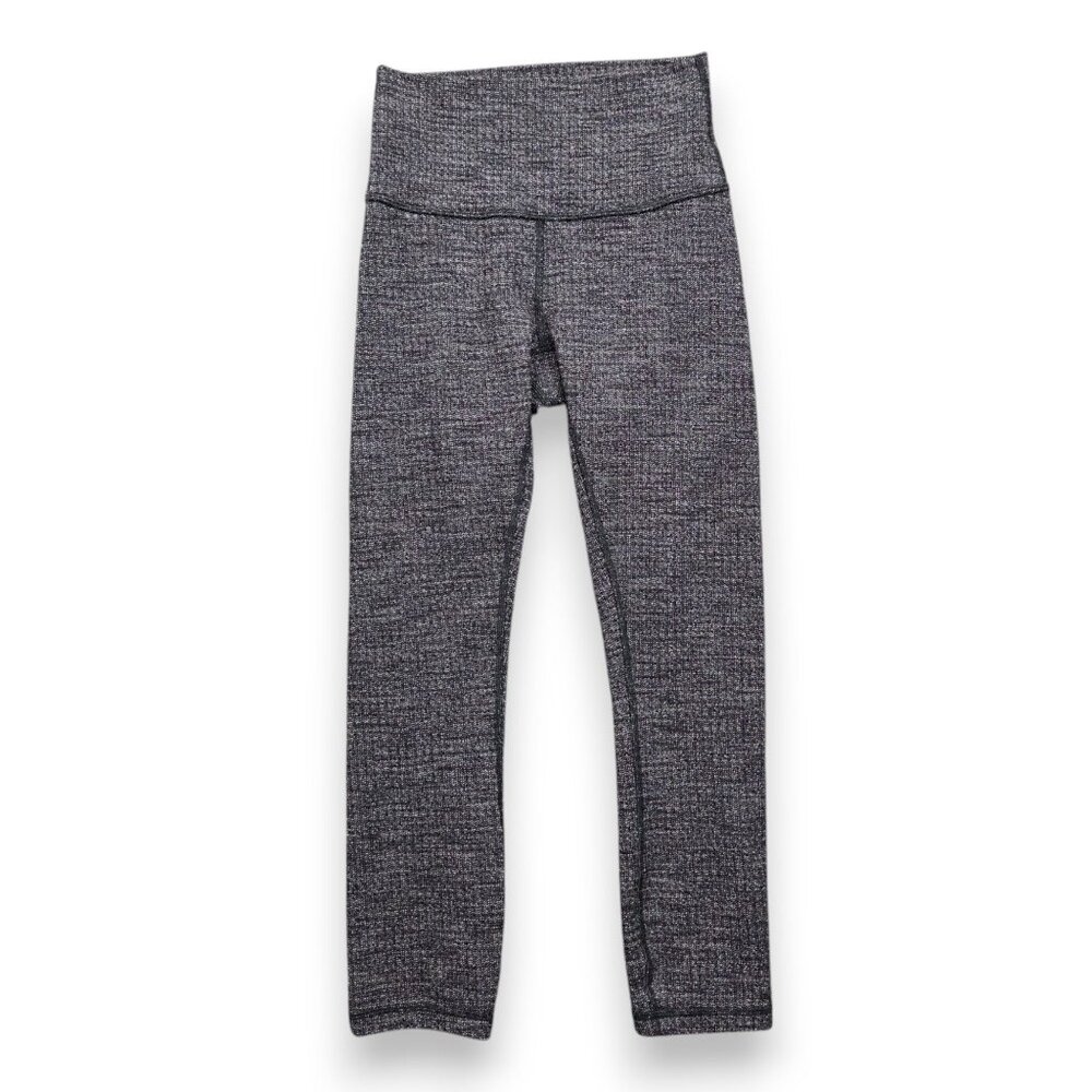 Lululemon Wunder Under High Rise Tight Womens 4 Crop Luon Variegated Knit W5AXCS